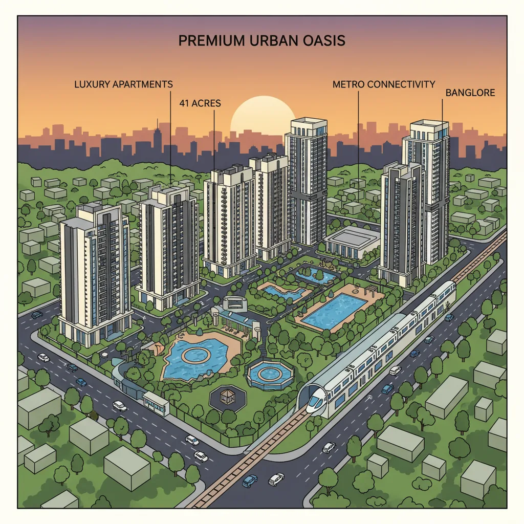 Prestige Falcon City Luxe - Modern luxury residential high-rise towers in a 41-acre green township in South Bangalore with contemporary architecture