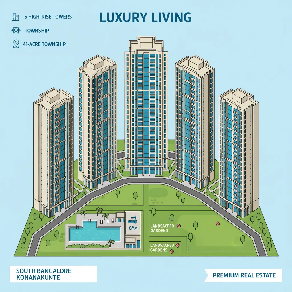Prestige Falcon City Luxe Cost Sheet - Modern residential apartment complex with luxury amenities