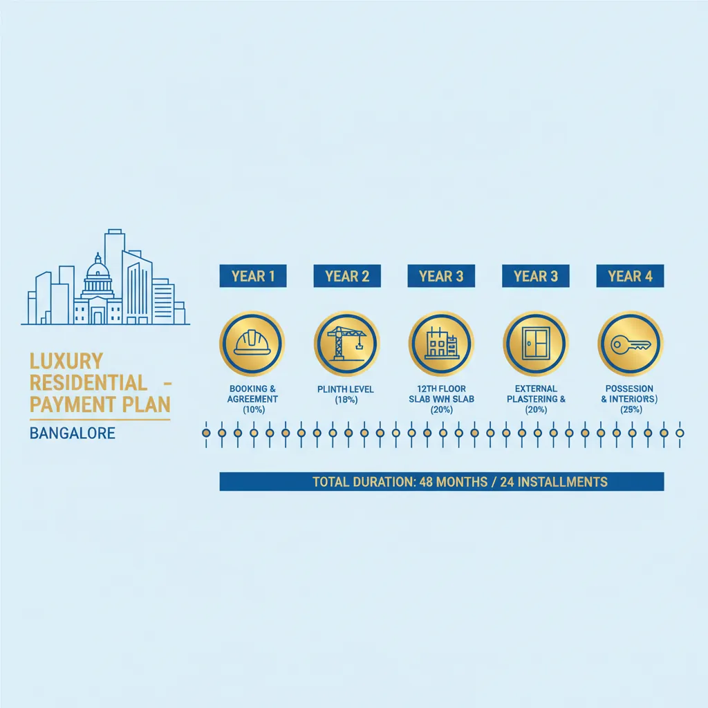 Prestige Falcon City Luxe Payment Plan - Construction-linked payment schedule infographic