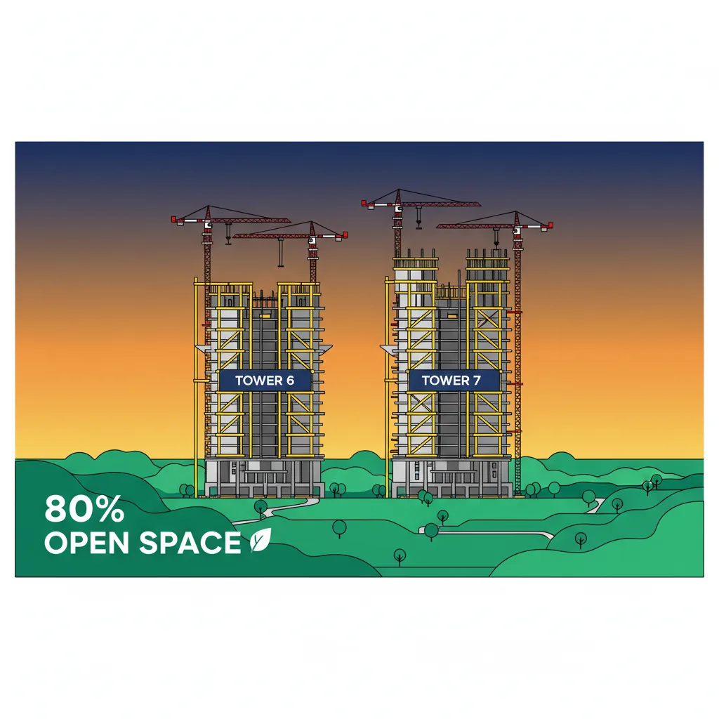 Prestige Falcon City Luxe residential towers under construction in South Bangalore