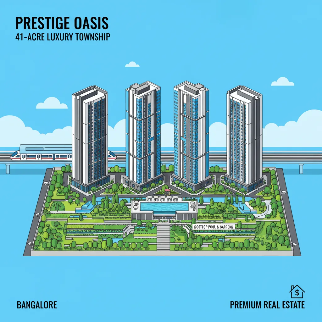 Pre Launch Apartment in Bangalore - Modern luxury residential high-rise towers at Prestige Falcon City Luxe