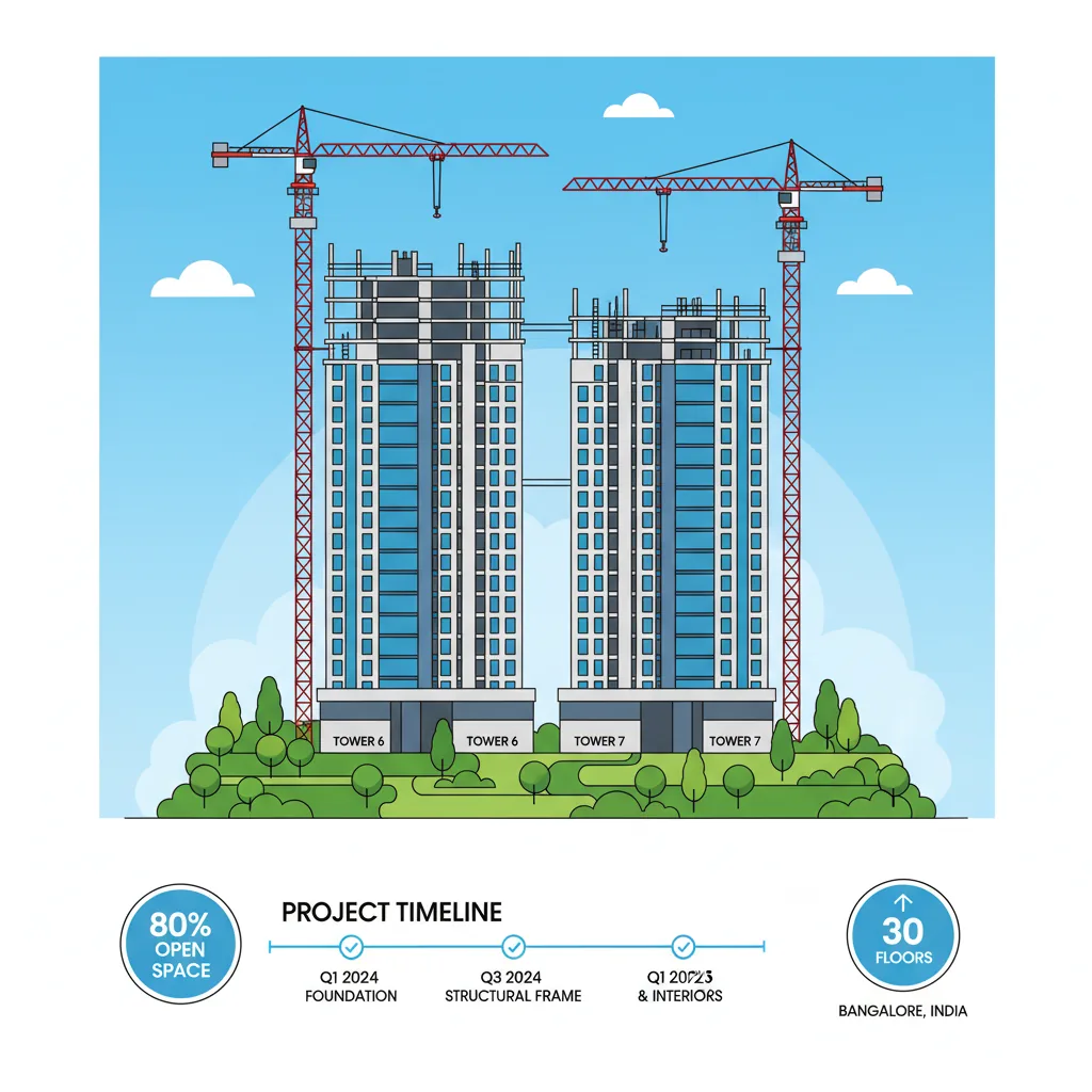 Prestige Falcon City Luxe luxury residential towers under construction in Bangalore