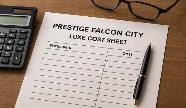Prestige Falcon City Luxe Cost Sheet